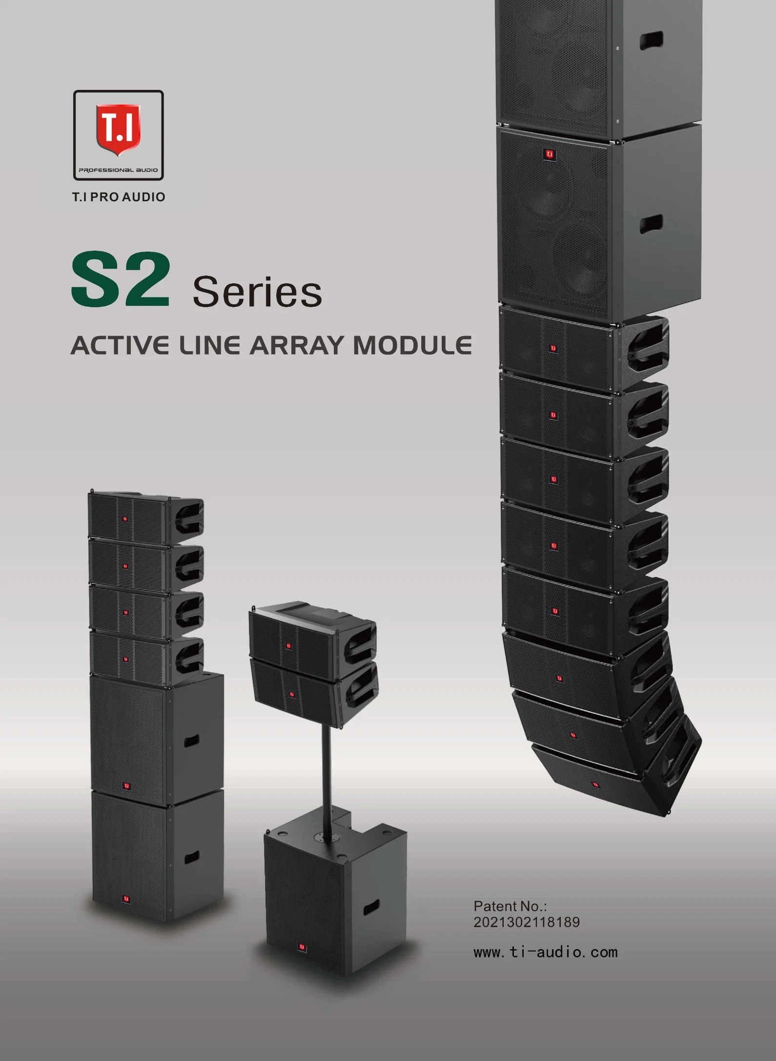 S2-Mini Double 6,5 Zoll Line Array System Set mit zwei Stücke Tops und ein Pics Active Bass