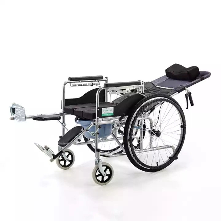 Foldable Manual Aluminum Alloy Frame Wheelchair with Dining Table and Toilet Power Wheelchair