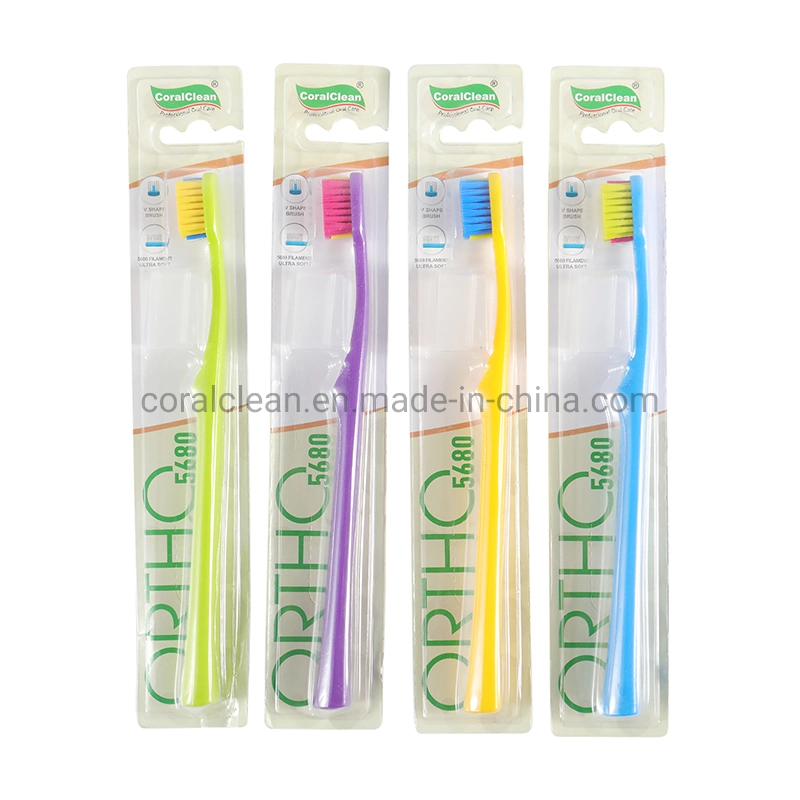 Orthodontic Toothbrush with V-Shaped Bristles & 0.10mm Extra Soft Bristles