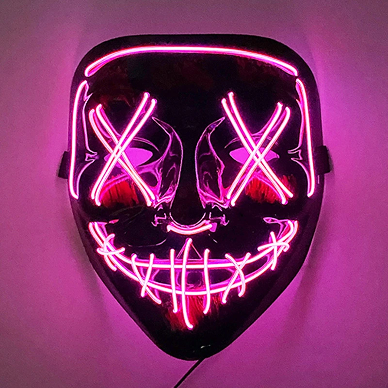 Halloween Scary Glowing Mask Demon Slayer Neon LED Mask for Masquerade