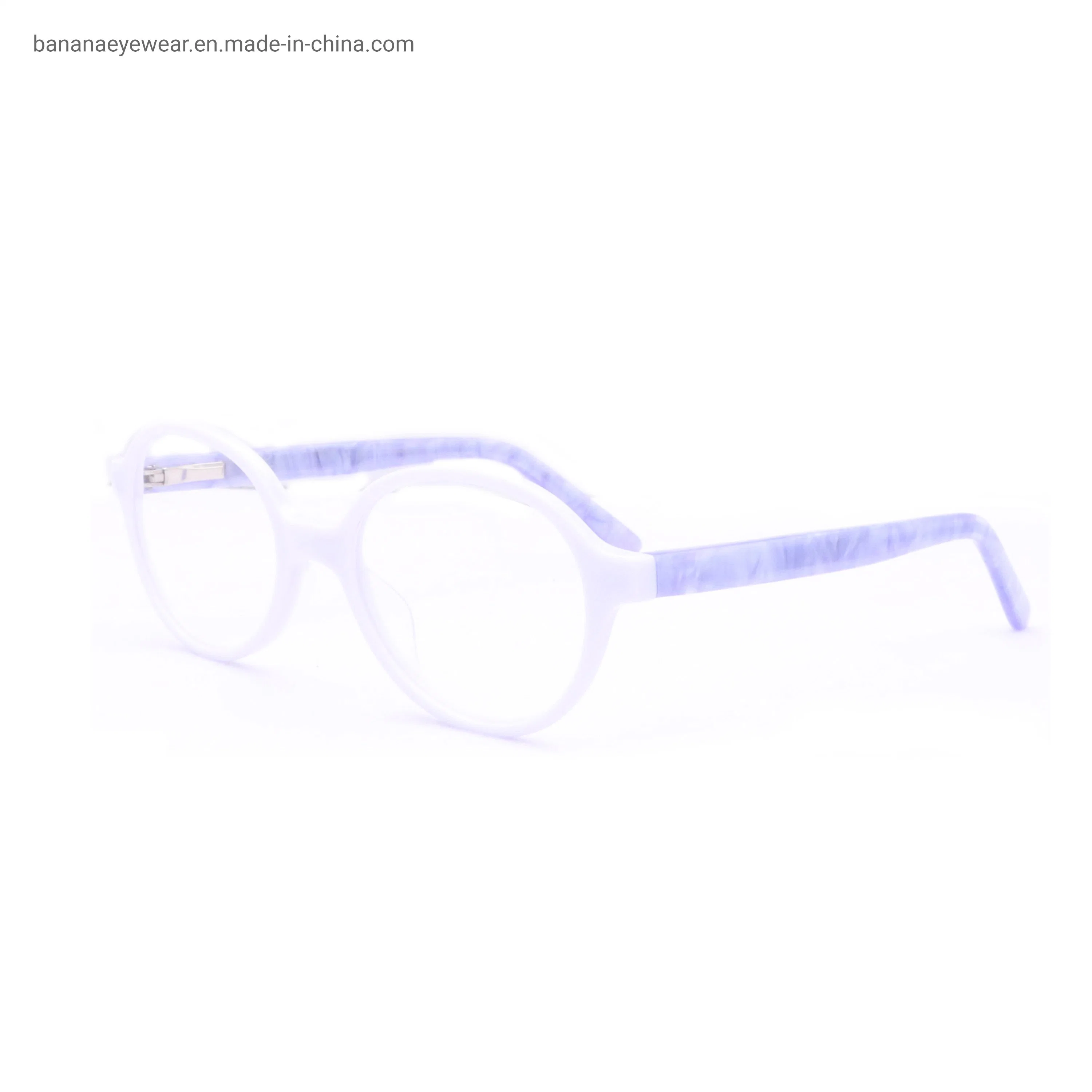 Ready to Ship Retro Round Acetate Anti-Blue Light Lens Kids Eyeglasses Frames