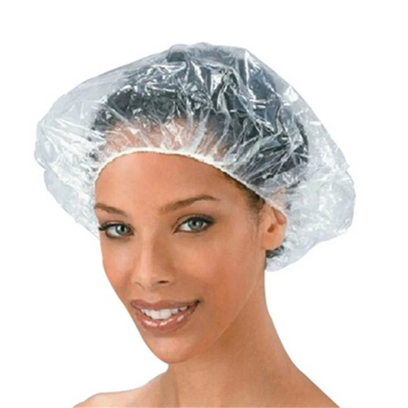 Disposable Hat Hotel One-off Elastic Shower Bathing Cap Clear Hair Salon Bathroom Products