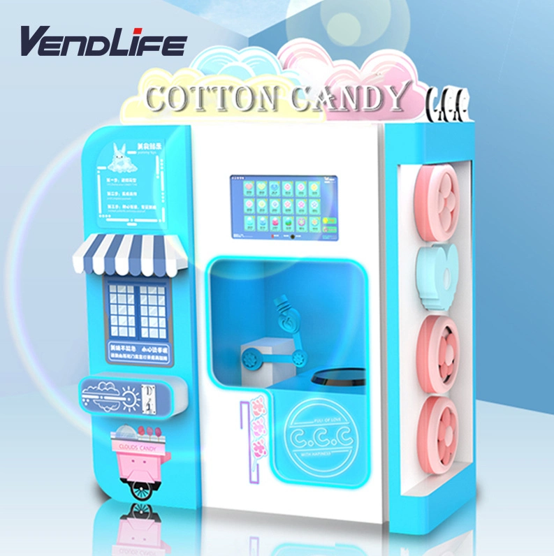 Kommerzielle Geldzähler Lebensmittel Marshmallow Combo Verkaufsmaschine Beliebte Verkauf Zuckerwatte Maschine mit Safebox Electronic Lock