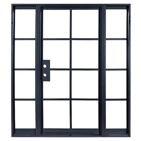 Narrow Slim Frame Barn Sliding Folding Wrought Iron Steel Doors