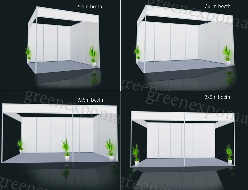 2X2m 3X3m 3X6m Aluminum R8 System Exhibition Booth Fair Stand Exhibition Stall PVC Board Aluminum Beam