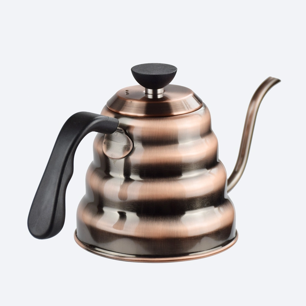 Ménage de cuisine couché Ecocoffee Cooper Barista V60 Les choux de col de cygne Versez sur le café Bouilloire 1,0 l 1.2L avec Therometer théière