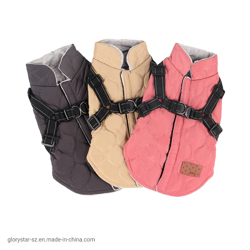 Roupa de inverno Fashion Warm Pet Vest Jacket Harness Dog vestuário de inverno