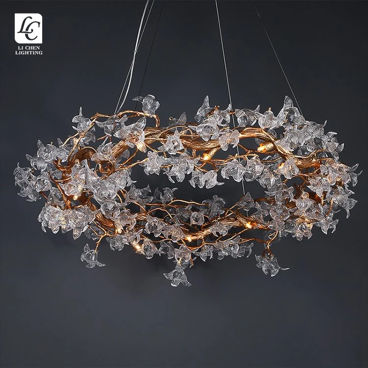 Contemporary Style Indoor Hotel Decoration Modern Luxury Glass Chandelier Lighting