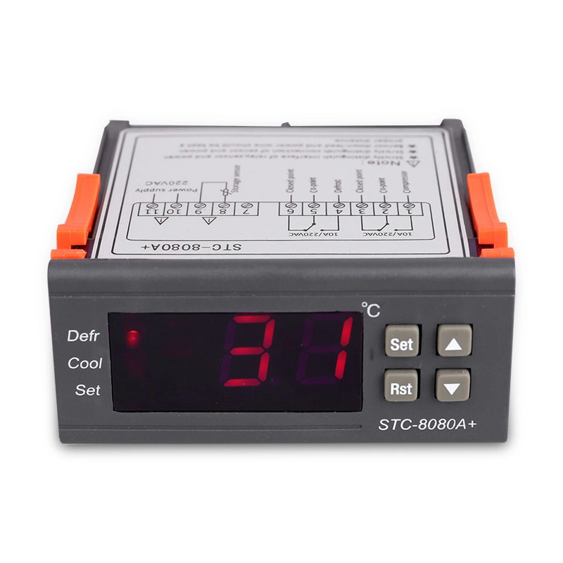 Controlador de temperatura de refrigeración de almacenamiento en frío Stc-8080Nevera Controlador de temperatura digital