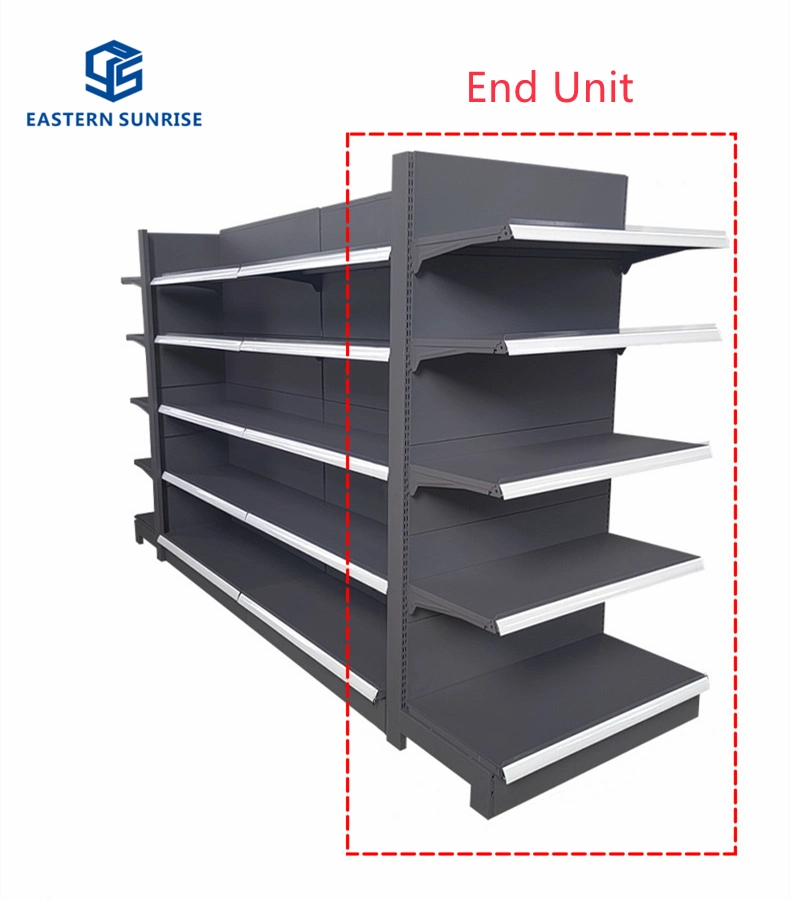 Grey Color Metal Frame Supermarket/Shopping Mall/Store Display Shelving System