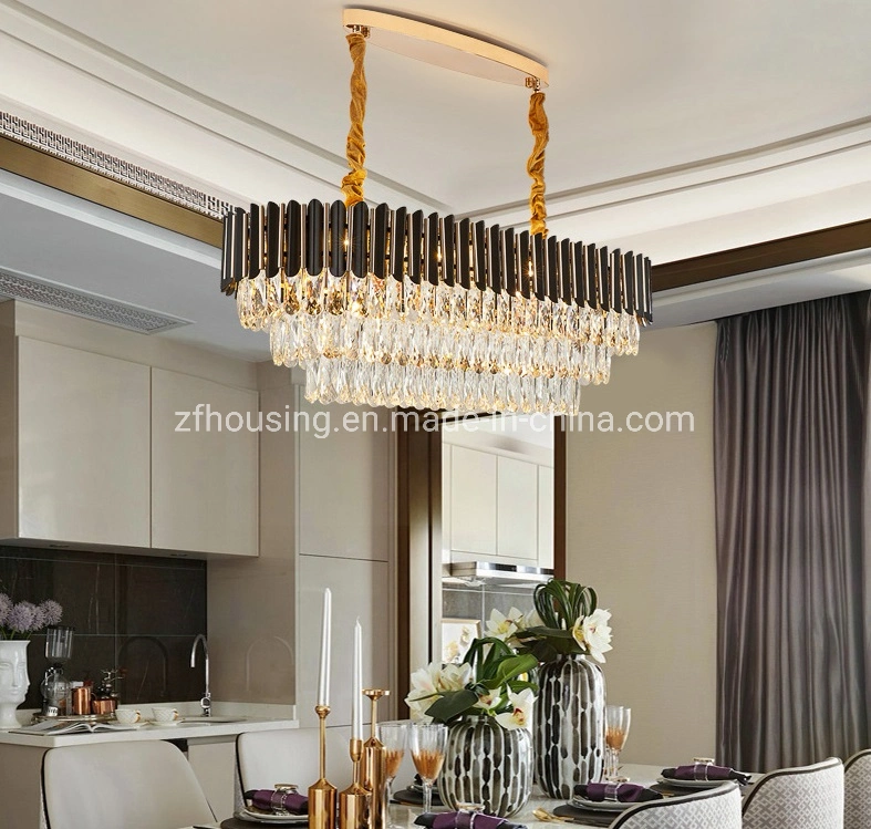 Black Chandelier Lighting Pendant Lamp LED K9 Crystal Light with E14 Zf-Cl-020