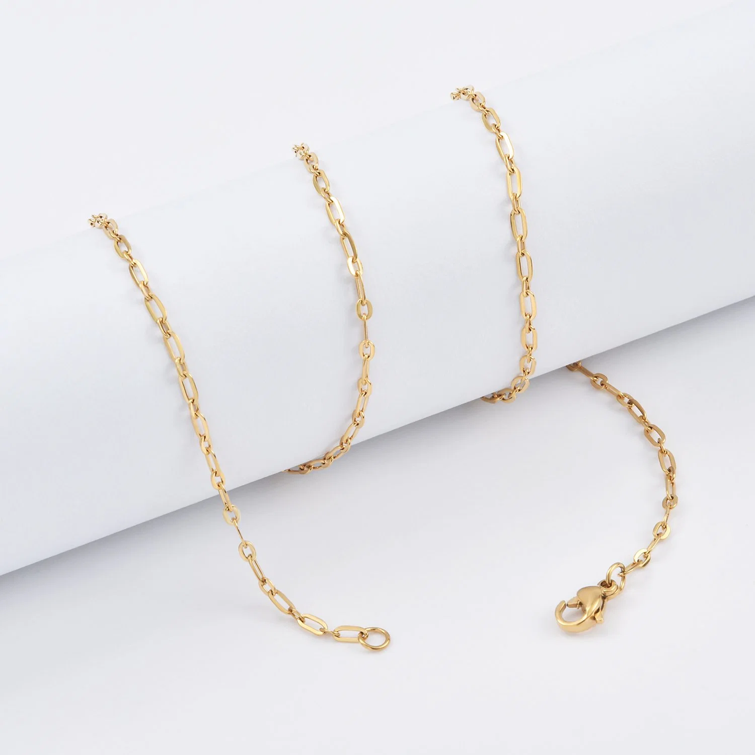 Wholesale/Supplier Fashion Accessories18K Gold Plated Flat Length 1: 1 Cable Chain for Layering Necklaces with Pendant Jewelry Design