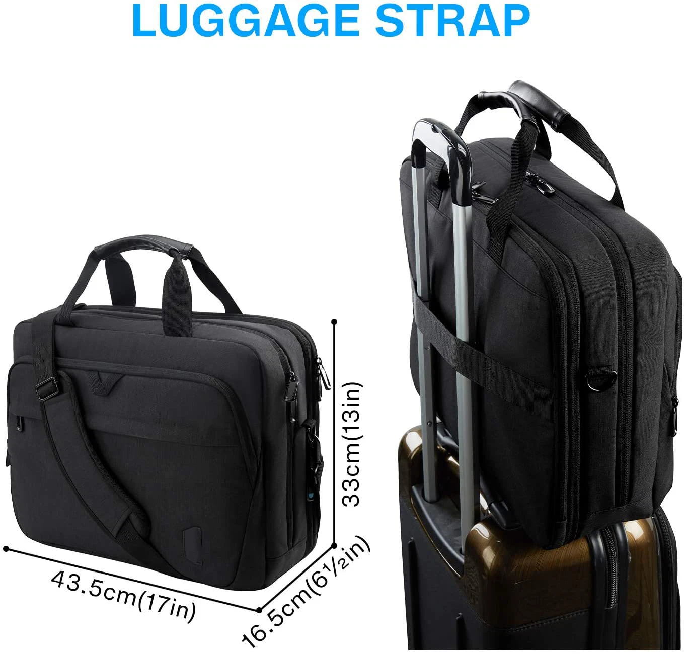 17.3 Inch Laptop Bag Expandable Briefcase, Computer Bag Men Women, Laptop Shoulder Bag, Work Bag Business Travel Office Bag