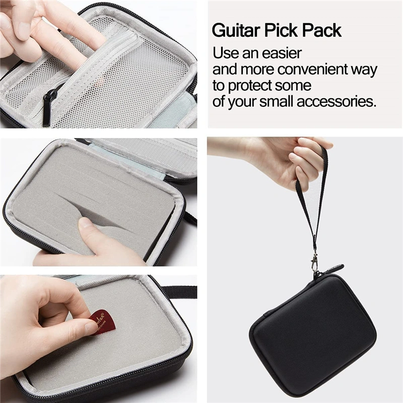 Hard Shell Guitar Pick Holder Case for Fender, Chromacast, D'addario, Jim Dunlop, Bolopick, Unlp Musical Instrument Custom Guitar Picks Storage Carrying Case