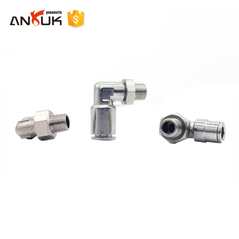 Male Nickel Plated Air Coupler Tube Connector Pneumatic Parts