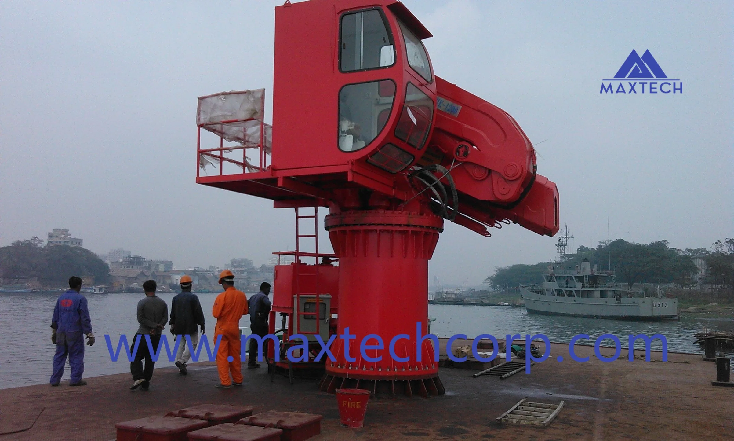 Ship Fixed Boom Hydraulic Slewing Crane Foldable Hydraulic Telescopic Marine