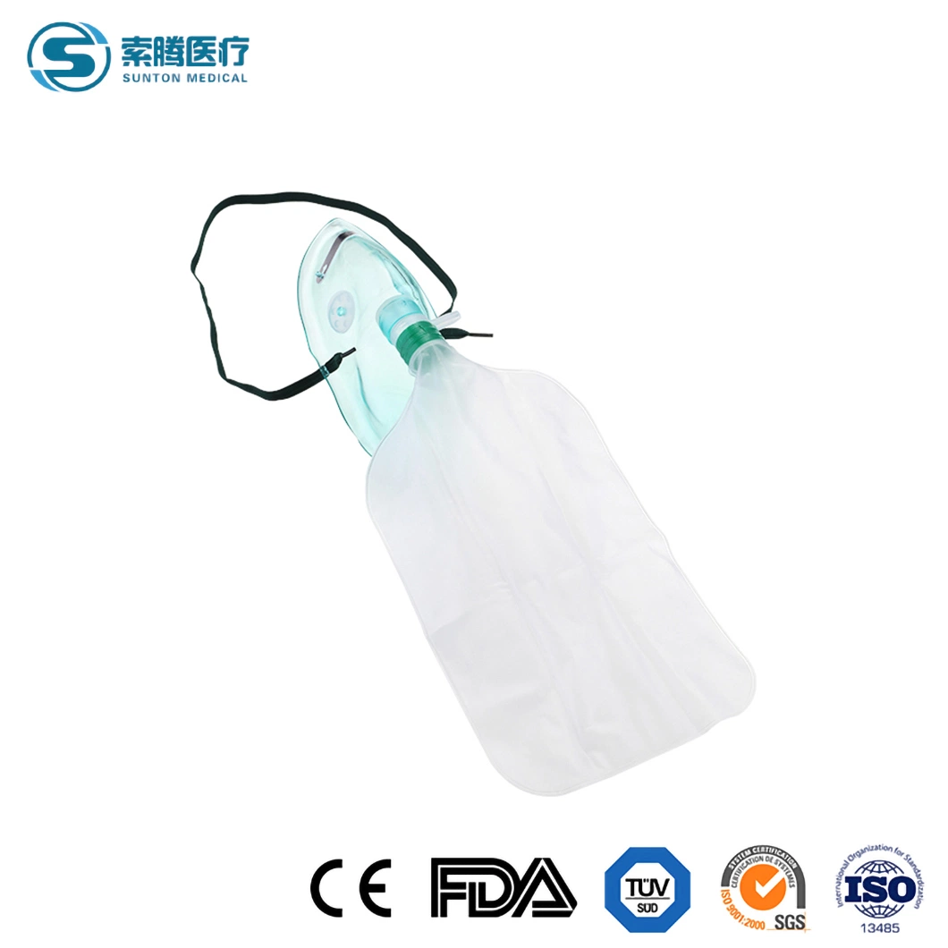 Sunton sterile Rebreather Einweg China Sauerstoff Reservoir Beutel Maske ISO13485 Sicherheit Standard Günstige Maske Aufbewahrungstasche Fabrik