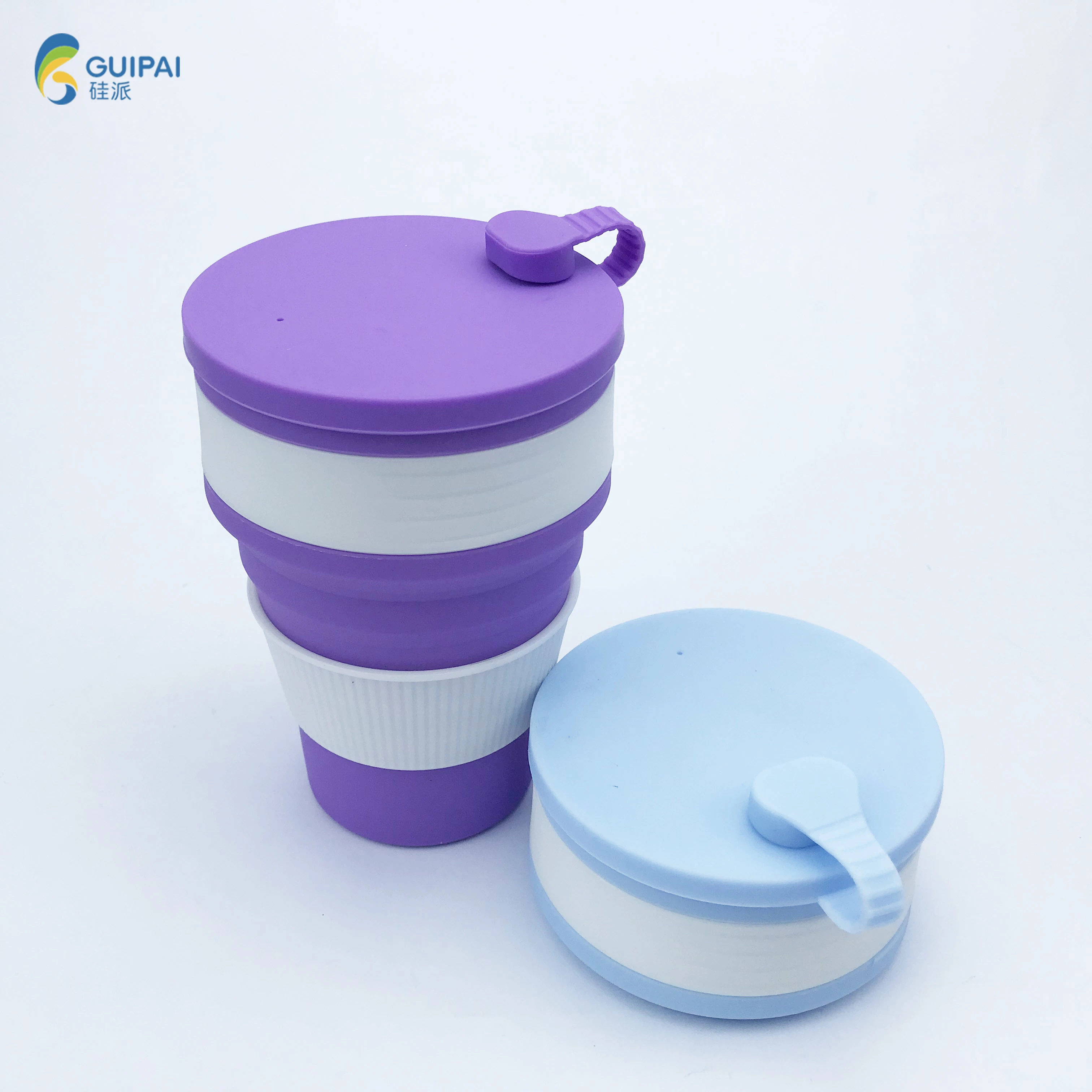 Commerce de gros cadeau de promotion de la Coupe du silicone pliable en silicone pliable pliable personnalisé tasse à café