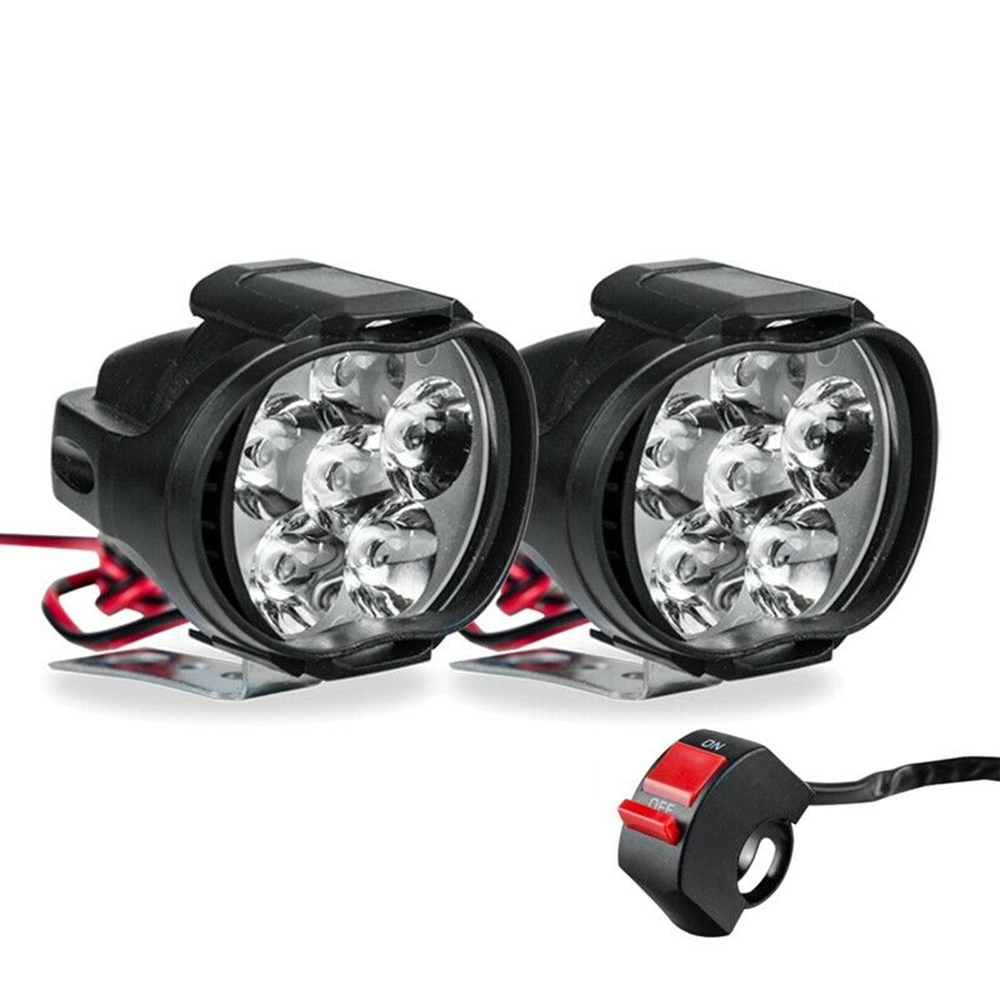 Motocicletas Faro de LED blanco 6500K Super brillante luz de foco de trabajo de 6 LEDS Antiniebla Moto 1200LM luces LED de Moto