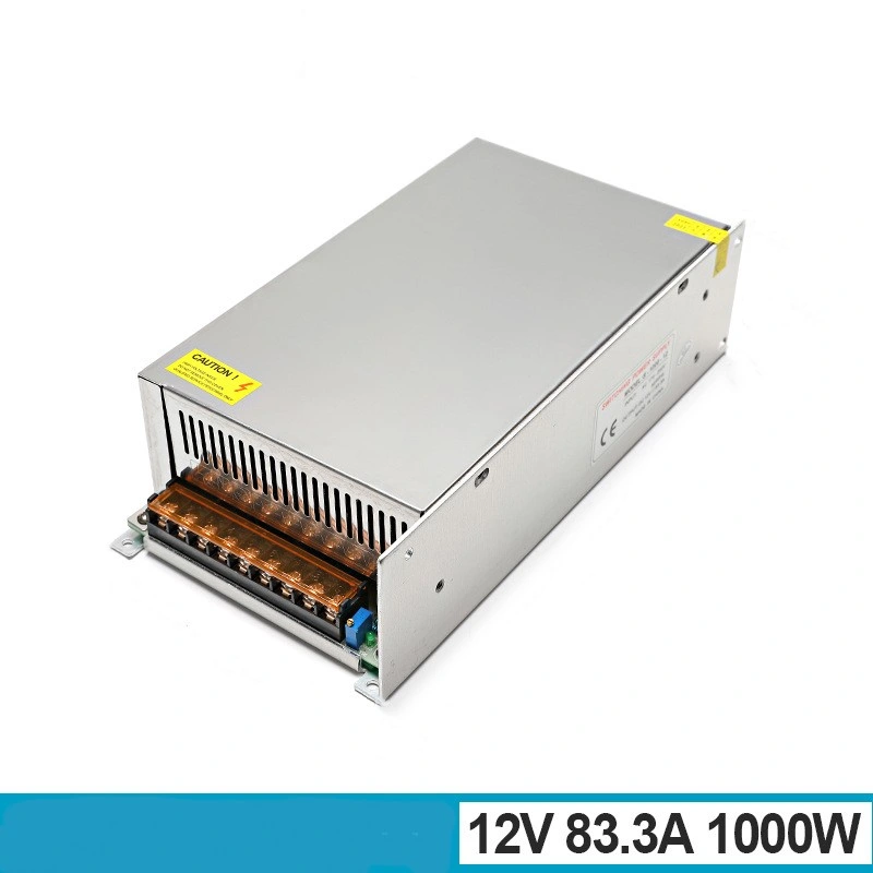 AC 110V/220V to DC 1000W 12V 83.3A High-Power Switching Power Supply with Short Circuit Protection for Industrial Control Equipment