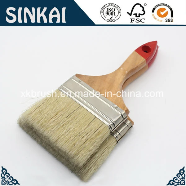 Hog Bristle Paint Brush with Varnished Handle