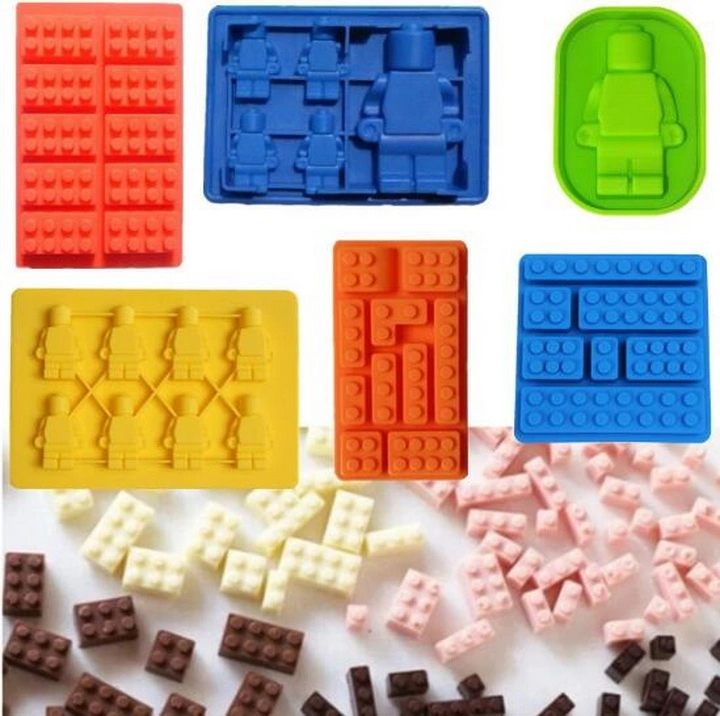 Lego Robot Building Blocks Silicone Chocolate Ice Cube Tray Mold