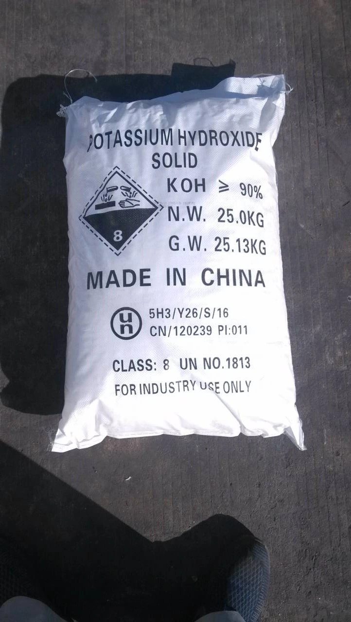 KOH Potassium Hydroxide Price of 45% 90% 25kg Caustic Potash Flakes