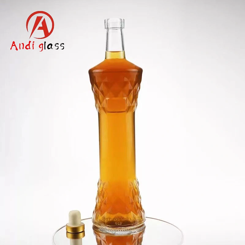 Chinese Supplier Glass Containers Spirit Liquor Vodka Gin Whiskey Tequila Glass Bottle Oslo Bottle with Rubber Stopper 750ml