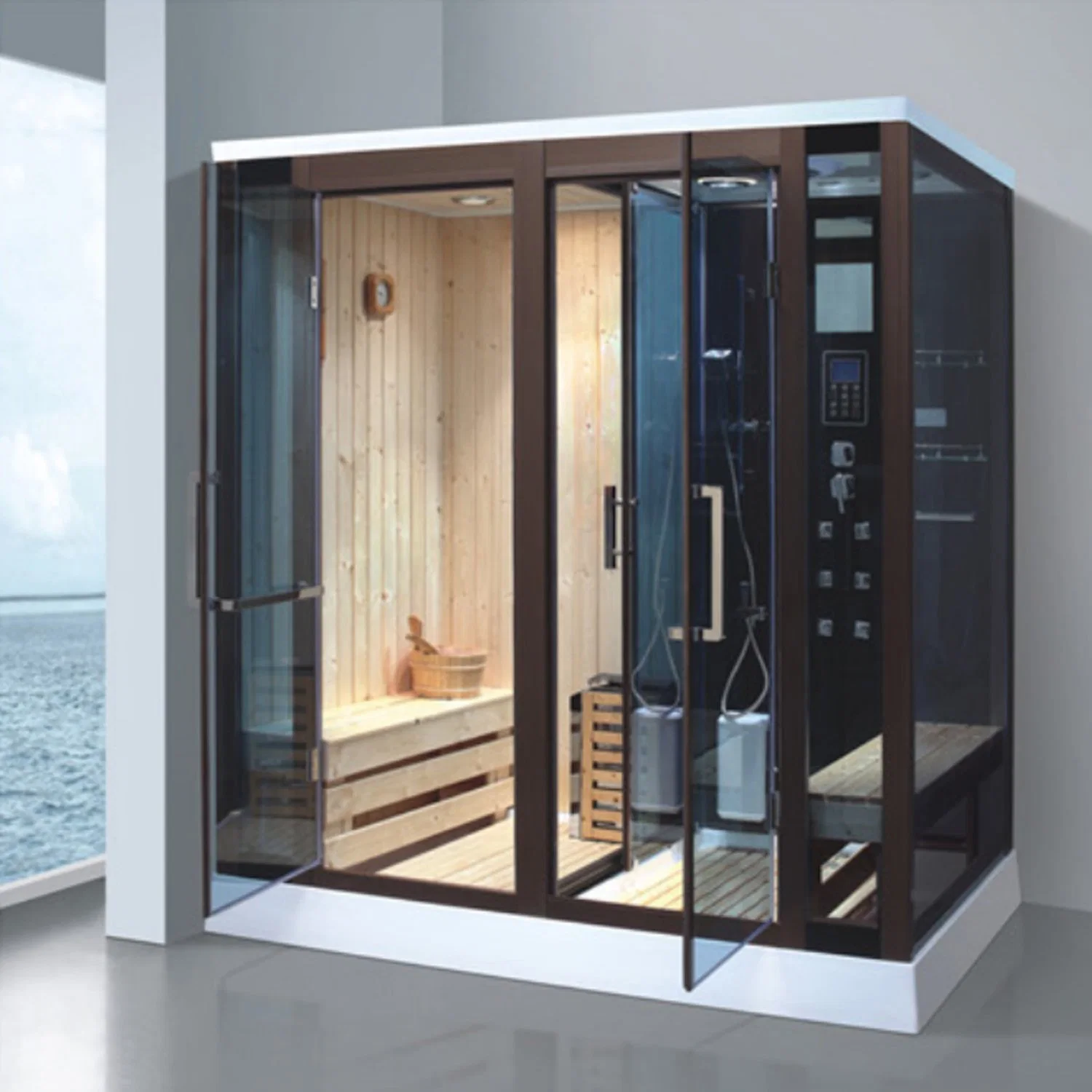 Fashion Foshan Diamond SPA Shower Cabin Dual Cheap Sauna and Steam Combined Room