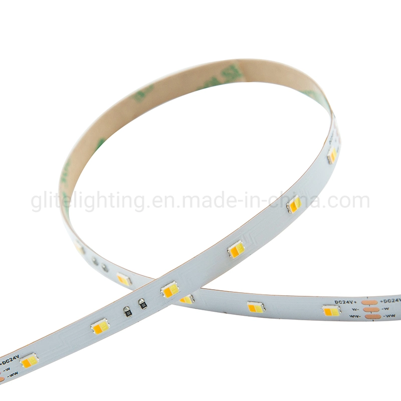 Iluminación flexible LED 2835 CCT atenuable 60LED DC24 no impermeable para Iluminación