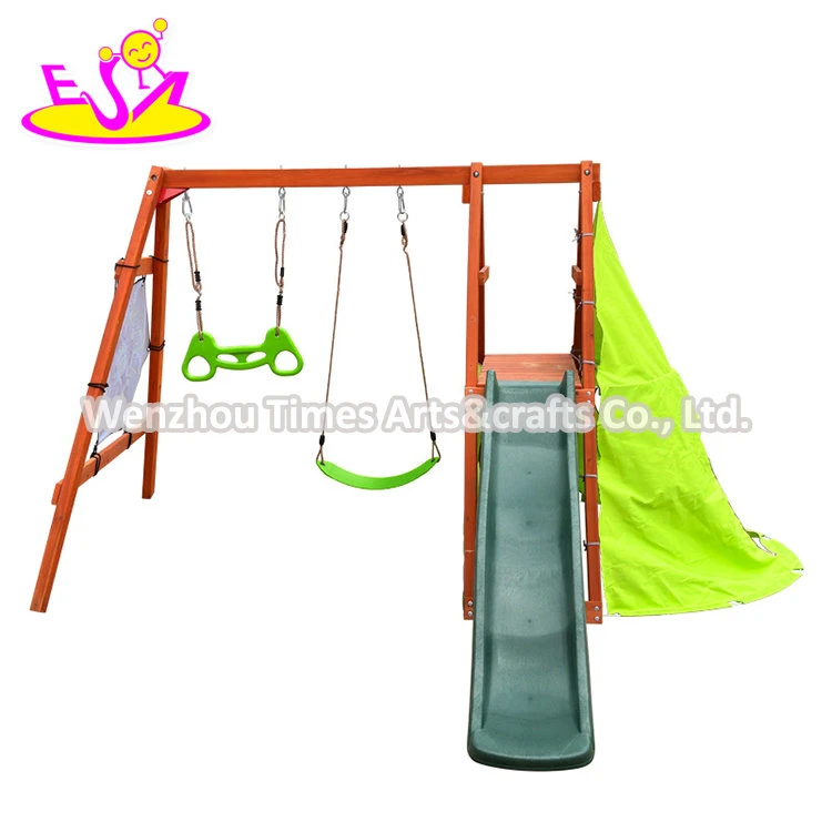 Passen Sie Outdoor Equipment Set natürliche Holz Garten Spielplatz für Kinder W01d280