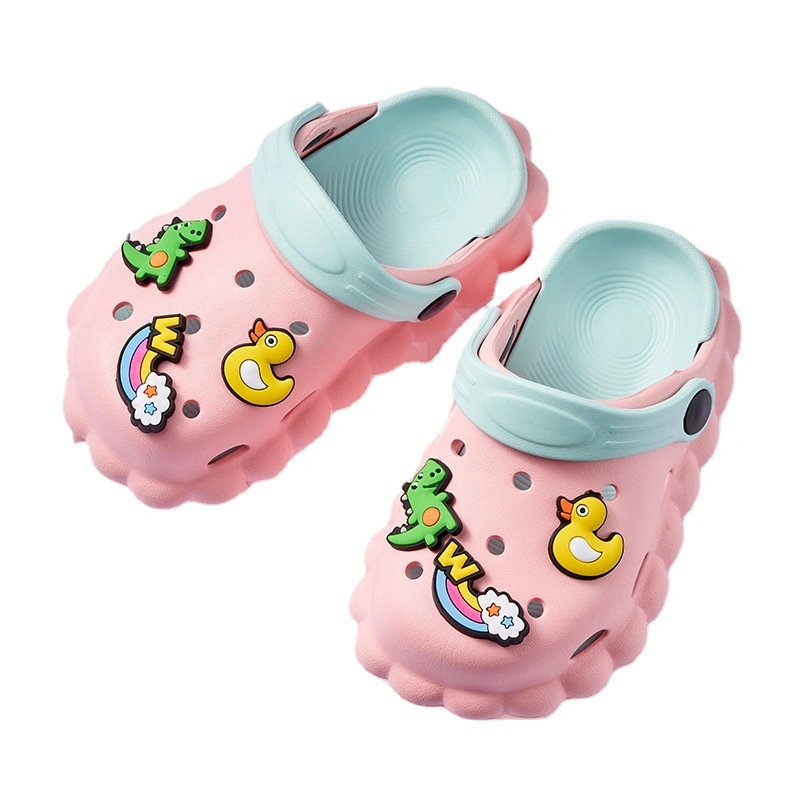 Cave Shoes Women&prime; S Summer Models Moisture-Proof Slippery Cartoon Cute Girl Heart Baotou Baby Kids Beach Slipper