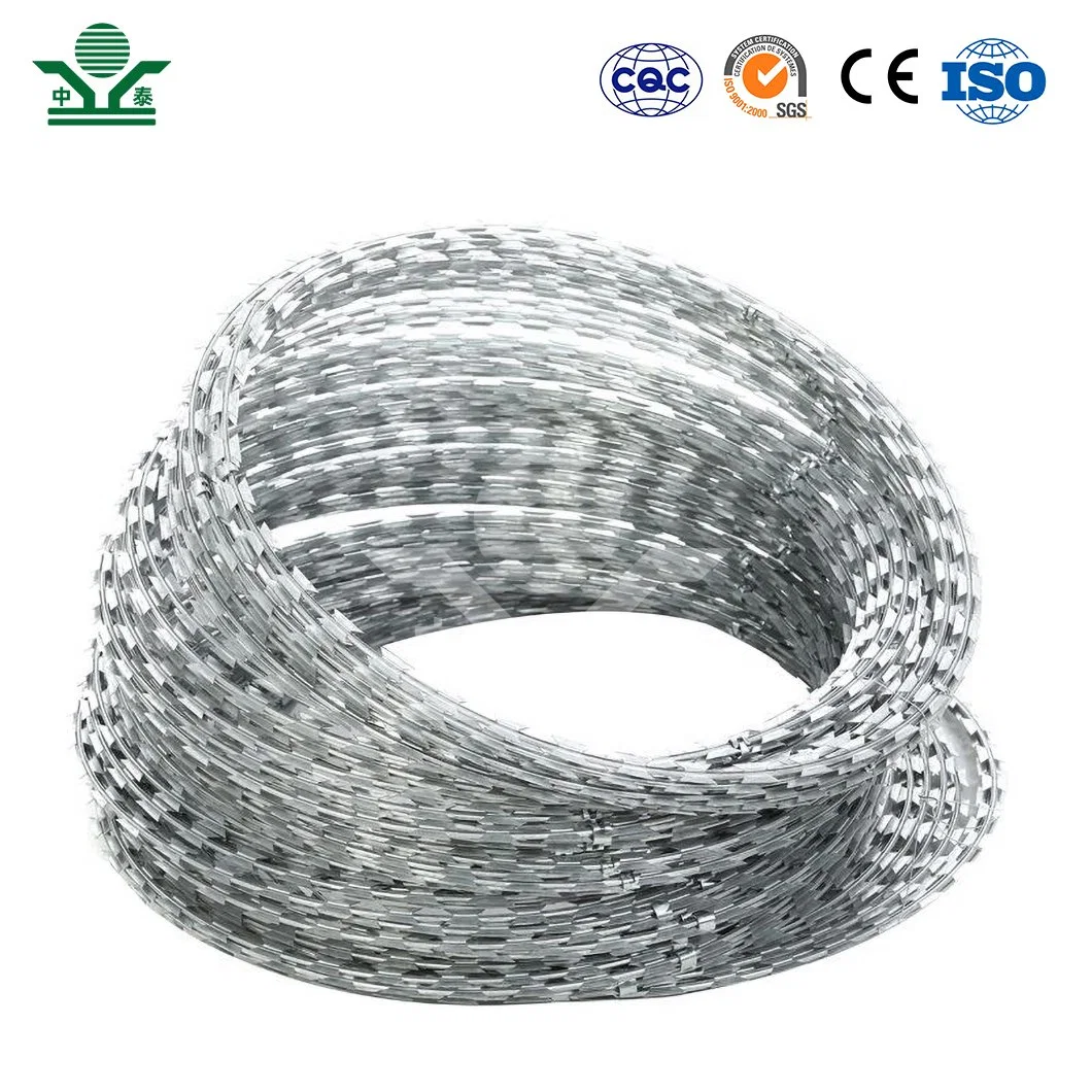 Zhongtai Jail Barbed Wire China Wholesalers 28 Inch Coil Diameter Black Coated Barbed Wire Used for Stainless Steel Anti Climb Fence