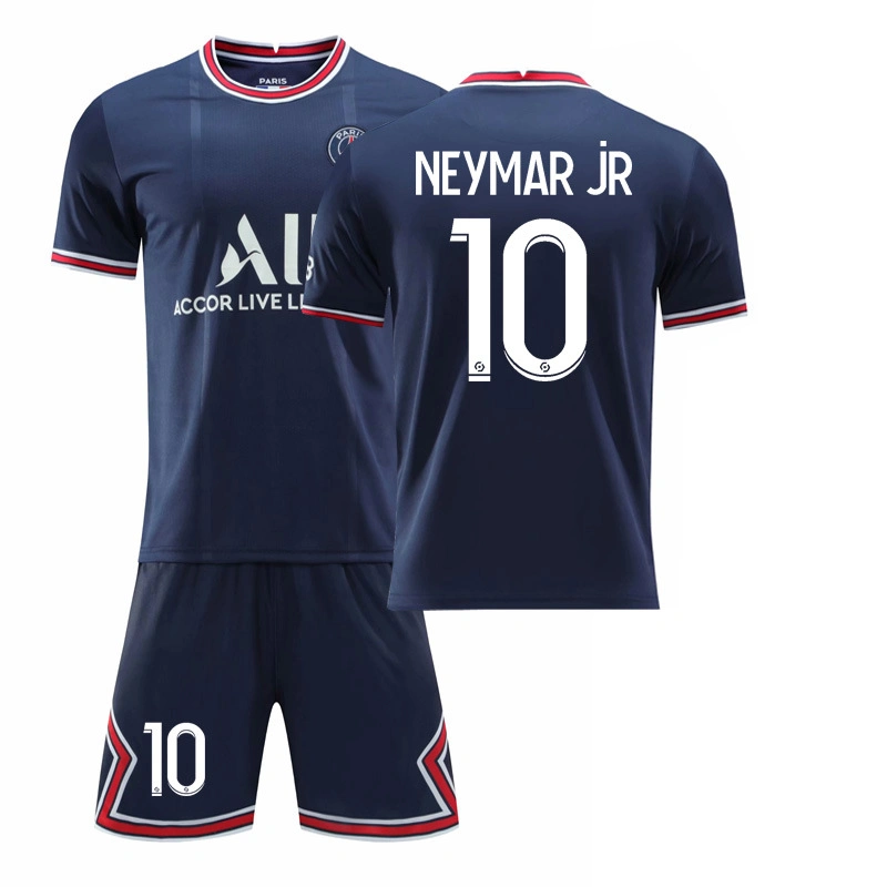 2021-2022 نيو تي شيرت باريس منزل رقم 30 ميسي الملابس رقم 7 مموبي الملابس رقم 10 نيمار كرة القدم جيرسي مع الجوارب