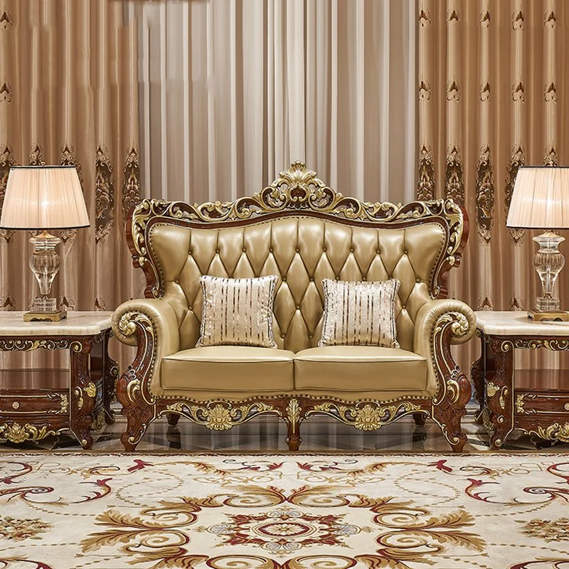 Royal Leather Sofa for Home Furniture in Optional Couch Seats and Furnitures Color