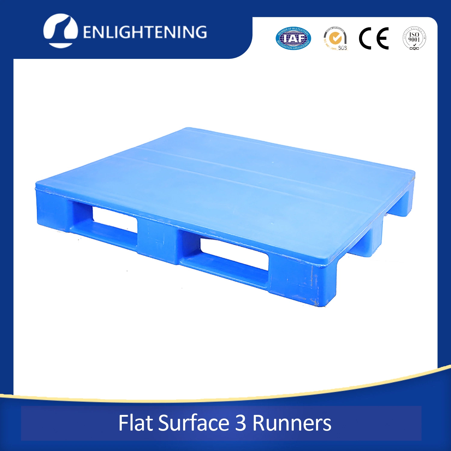 1100X1100X150mm Heavy Duty Single Side with Smooth Surface Stacking Plastic Pallet for Transportation