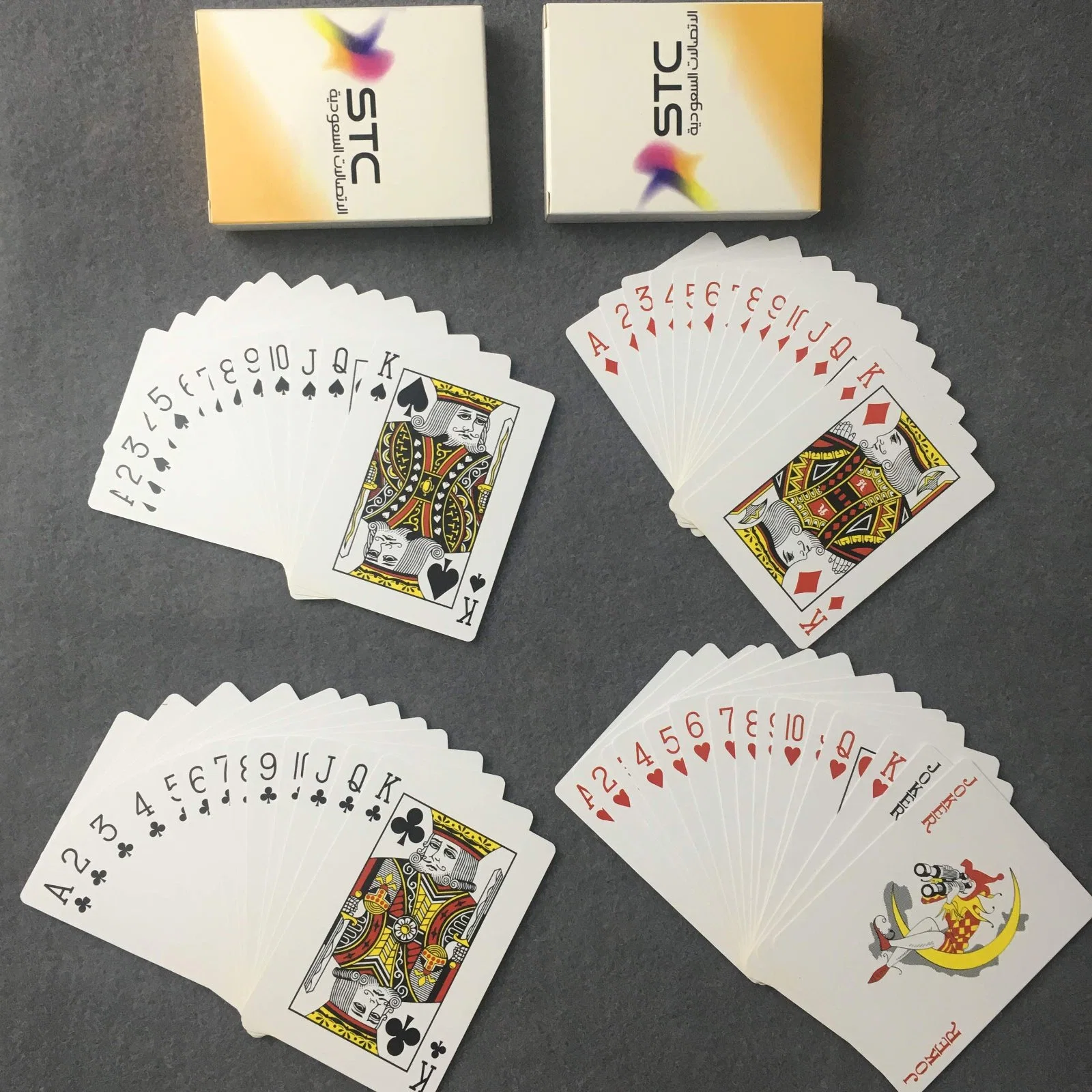 English Double Sided Custom Design Colorful Plastic Printing Poker Playing Cards