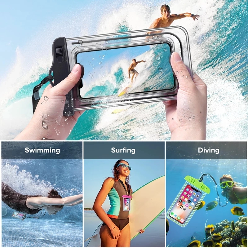 Amazon Hot Selling Waterproof Phone Pouch Drift Diving Swimming Bag Underwater Dry Bag Case Cover for Phone