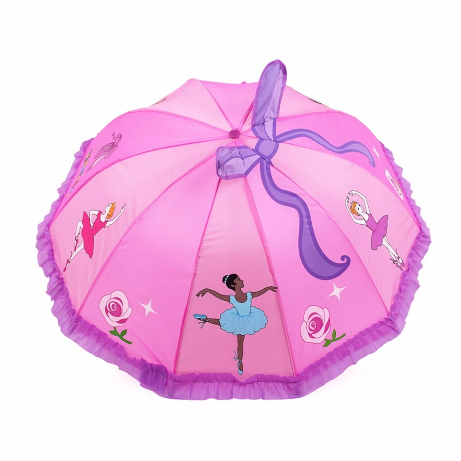 Creative parapluie en 3D Belle Rose gril de dessins animés en 3D'ENFANT parapluies Parapluies Princess Kids Long manche pour bébé vêtements de pluie