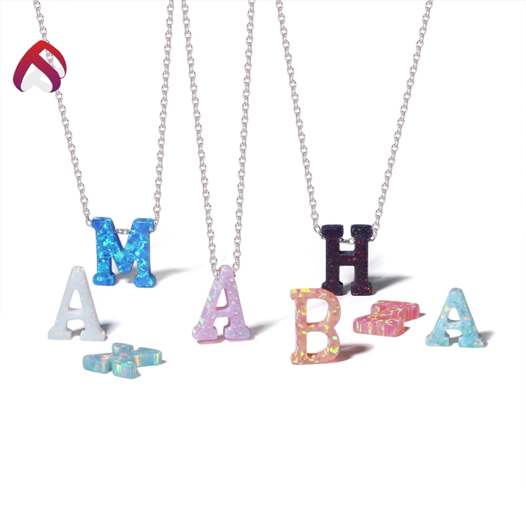 Vente en gros haute qualité forme alphabétique lettre y Opal Gemstone Accessoires Collier de bijoux