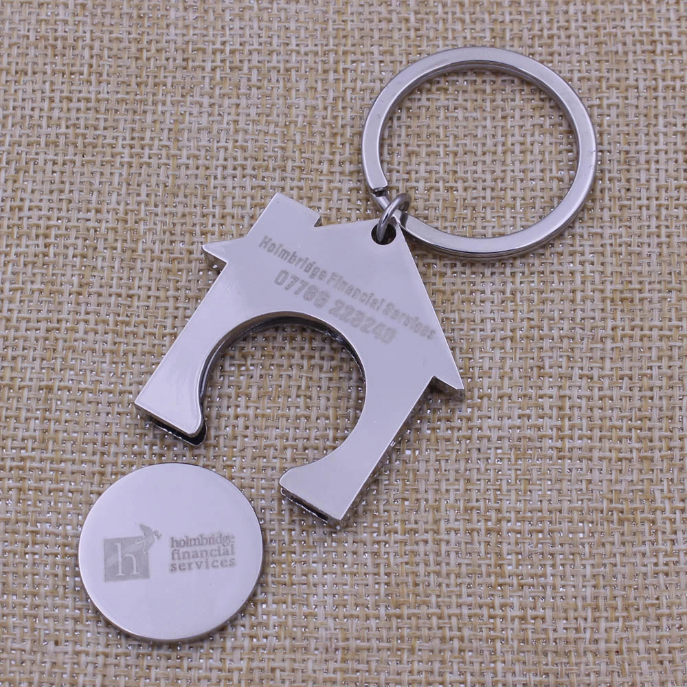 Metal Shopping Trolley Coin Key Ring