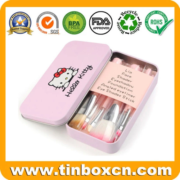 Empty Hello Kitty Metal Tin Case for Makeup Brush Set