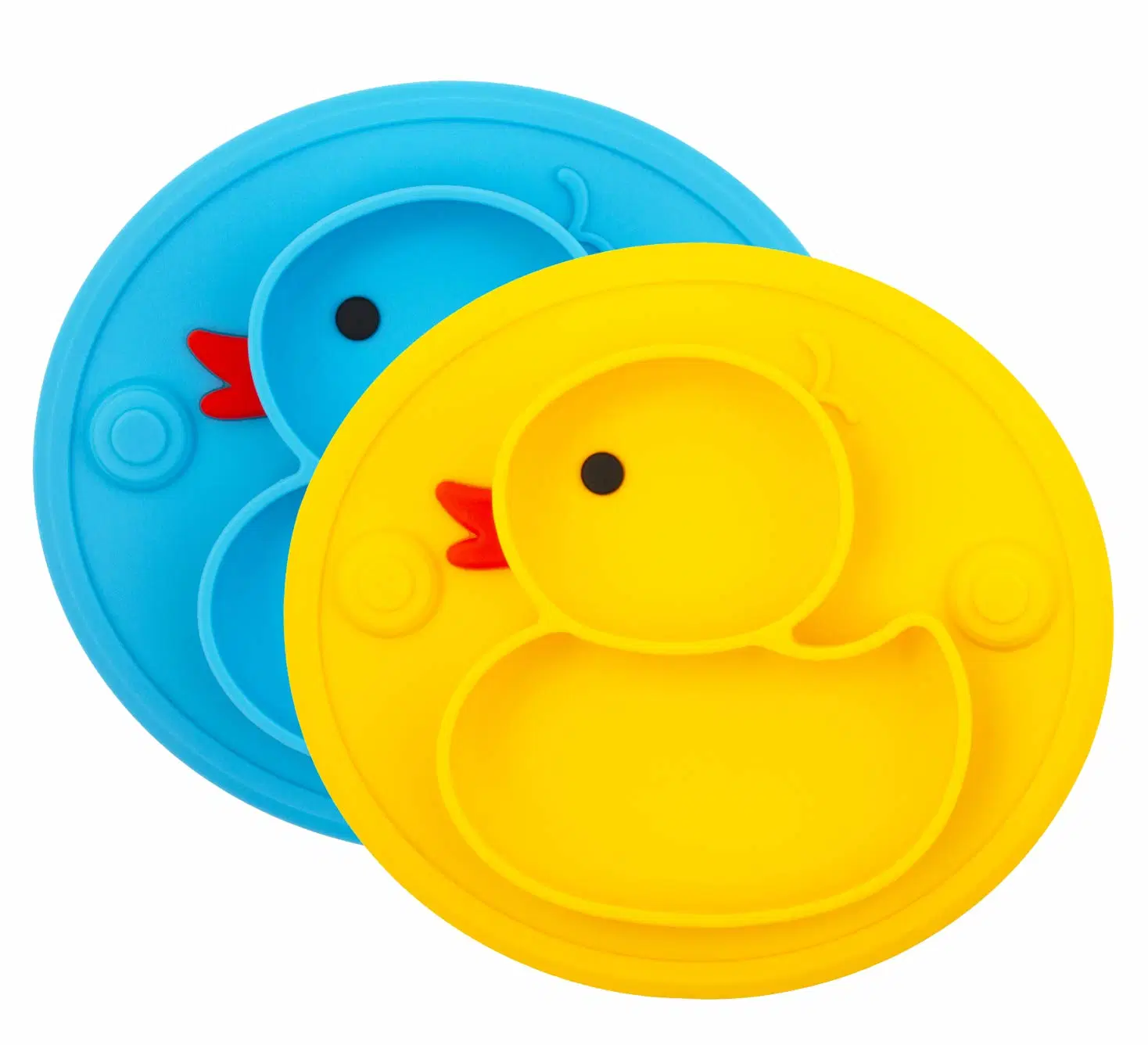 Silicone Divided Toddler Plates - Portable Non Slip Suction Plates for Children Babies and Kids