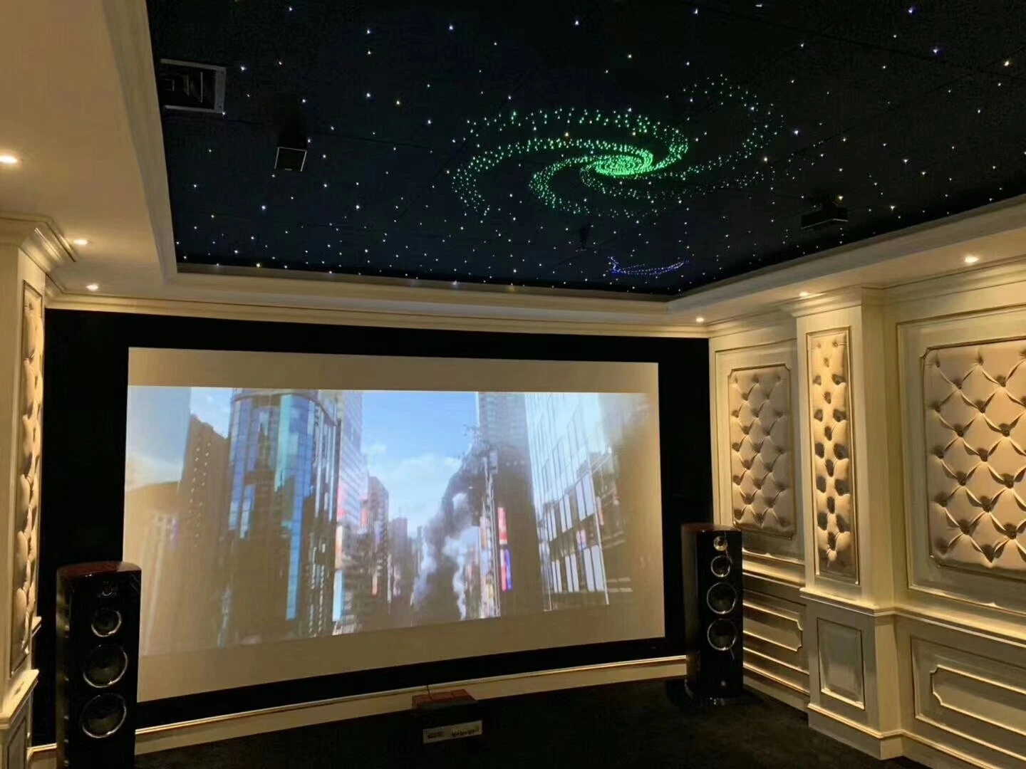 Poyester Fiber Optic Starry Sky Star Ceiling with Shooting Star Elements Acoustic Panels