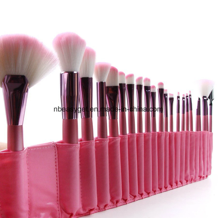 22pcs Set Pinceles maquillaje cosmético profesional Tool Kit de accesorios de colección Bb Cream Eyeshadow corrector de polvo de la Fundación de labios cara con funda Rosa Esg10495