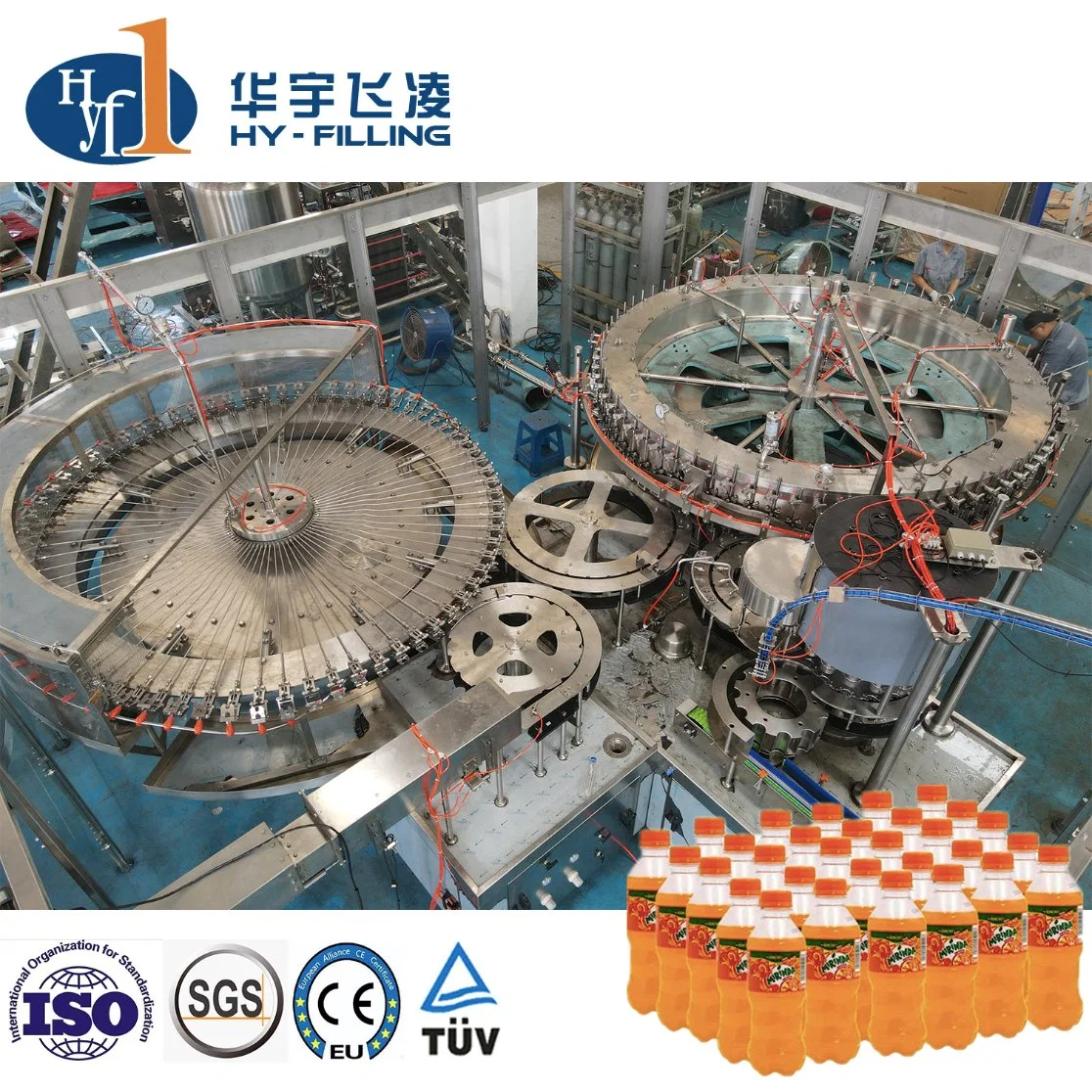 6000bph Pet Plastic Bottle 3 in 1 Rinsing Filling Capping Machine for Carbonated Soft Drink CSD Liquid Production Line