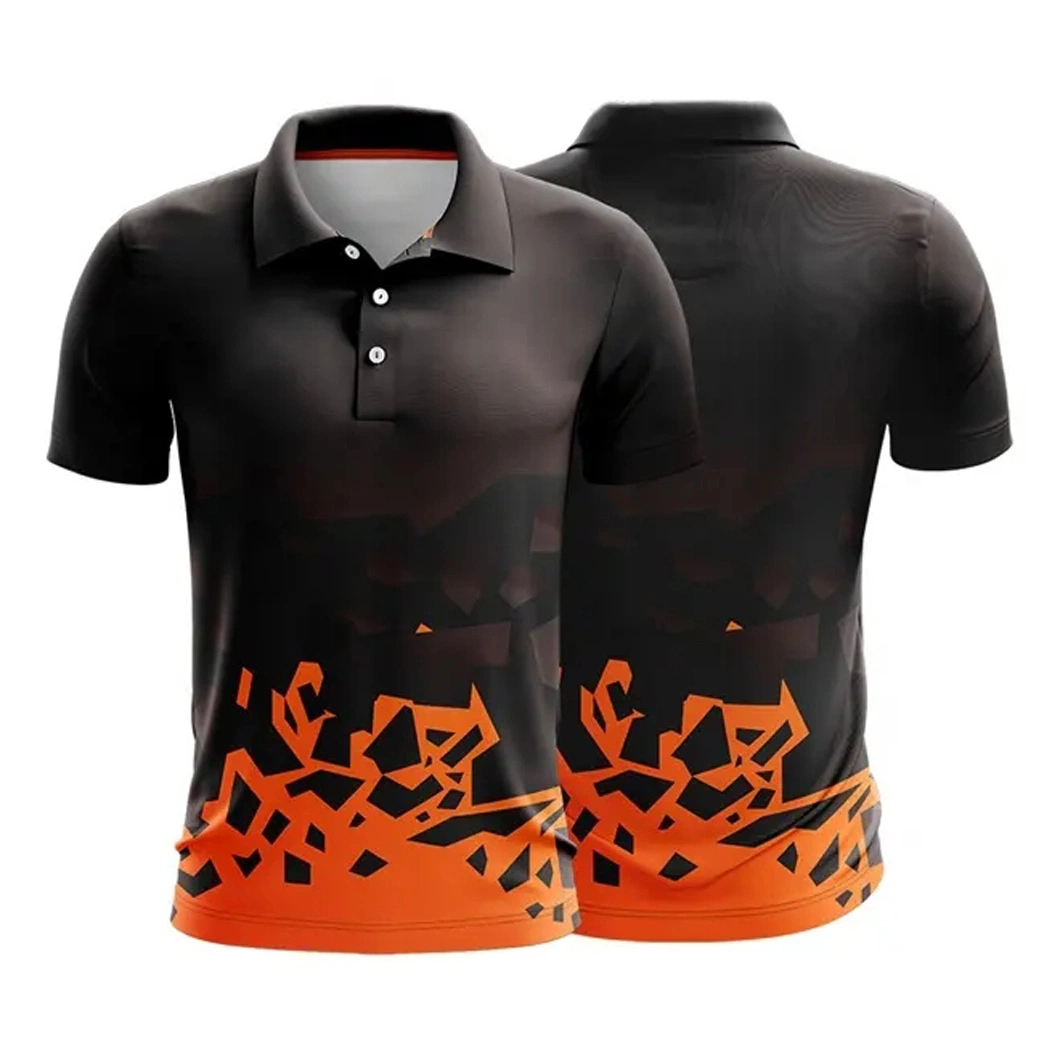 OEM hohe Qualität All Over Sublimation Printing Golf Jersey 100% Kurzarm-Poloshirts aus Polyester für Herren