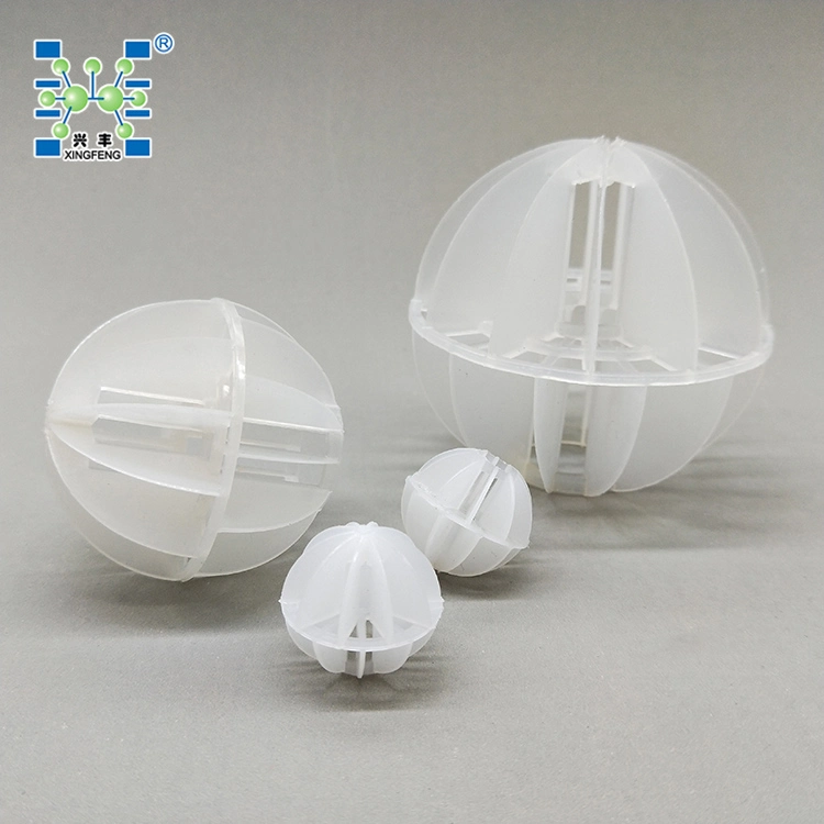 Torre de plástico material de embalagem 25mm Polyhedral Plástico Flutuação Oco Ball