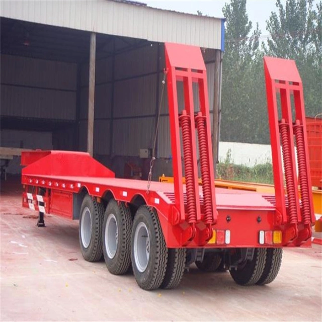 Used 3 Axles Trailer Low Bed 80 Tons Cargo Trailers for Sale