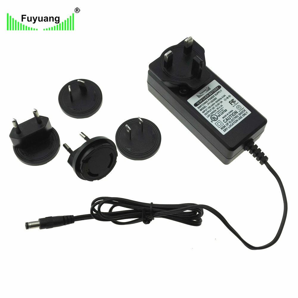 Fuyuang Plug-in 12V 3A AC DC Adaptador de alimentación Adaptador intercambiable con nosotros, de la UE, Au enchufe de CA